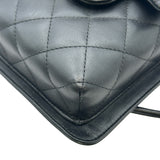 シャネル CHANEL カンボンライン ショルダーバッグ A28125 9番台 ブラック/ライトグレー シルバー金具 ラムスキン レディース ショルダーバッグ