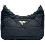 プラダ PRADA トライアングルロゴパデッドショルダー 1BC151 ブラック ナイロン レディース ショルダーバッグ