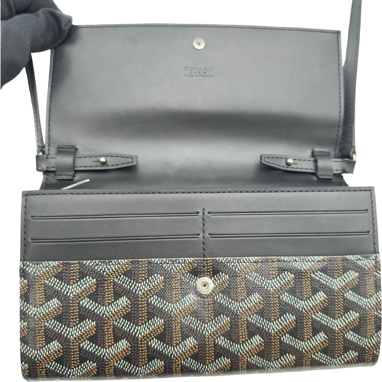 ゴヤール GOYARD ヴァレンヌポーチウォレット ブラック シルバー金具