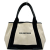 バレンシアガ BALENCIAGA ネイビーカバスS 339933 アイボリー/ブラック キャンバス/レザー レディース トートバッグ