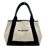 バレンシアガ BALENCIAGA ネイビーカバスS 339933 アイボリー/ブラック キャンバス/レザー レディース トートバッグ