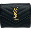 サンローラン SAINT LAURENT モノグラムコンパクトスリーフォールドウォレット 403943 ブラック ゴールド金具 レザー レディース 三つ折り財布