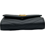 サンローラン SAINT LAURENT モノグラムコンパクトスリーフォールドウォレット 403943 ブラック ゴールド金具 レザー レディース 三つ折り財布