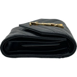 サンローラン SAINT LAURENT モノグラムコンパクトスリーフォールドウォレット 403943 ブラック ゴールド金具 レザー レディース 三つ折り財布