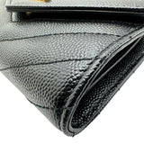 サンローラン SAINT LAURENT モノグラムコンパクトスリーフォールドウォレット 403943 ブラック ゴールド金具 レザー レディース 三つ折り財布