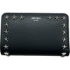 ジミーチュウ JIMMY CHOO SIRELIコンパクトウォレット ブラック シルバー金具 レザー/スタッズ レディース 二つ折り財布