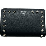 ジミーチュウ JIMMY CHOO SIRELIコンパクトウォレット ブラック シルバー金具 レザー/スタッズ レディース 二つ折り財布