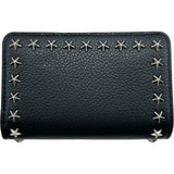 ジミーチュウ JIMMY CHOO SIRELIコンパクトウォレット ブラック シルバー金具 レザー/スタッズ レディース 二つ折り財布