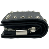 ジミーチュウ JIMMY CHOO SIRELIコンパクトウォレット ブラック シルバー金具 レザー/スタッズ レディース 二つ折り財布