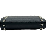 ジミーチュウ JIMMY CHOO SIRELIコンパクトウォレット ブラック シルバー金具 レザー/スタッズ レディース 二つ折り財布
