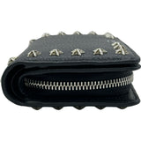 ジミーチュウ JIMMY CHOO SIRELIコンパクトウォレット ブラック シルバー金具 レザー/スタッズ レディース 二つ折り財布