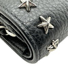 ジミーチュウ JIMMY CHOO SIRELIコンパクトウォレット ブラック シルバー金具 レザー/スタッズ レディース 二つ折り財布