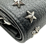 ジミーチュウ JIMMY CHOO SIRELIコンパクトウォレット ブラック シルバー金具 レザー/スタッズ レディース 二つ折り財布