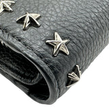ジミーチュウ JIMMY CHOO SIRELIコンパクトウォレット ブラック シルバー金具 レザー/スタッズ レディース 二つ折り財布