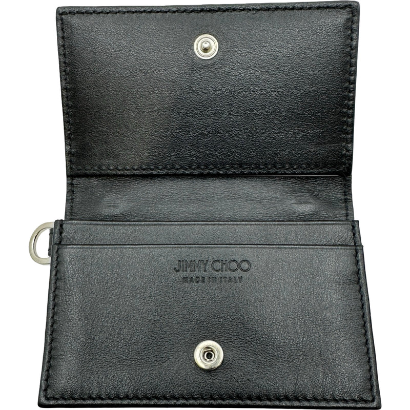 ルル【ジミーチュウ】レザーケース ジミーチュウ JIMMY CHOO GLIFFYカードケース ブラック シルバー金具