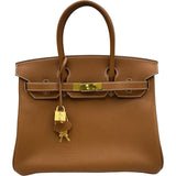 エルメス HERMES バーキン30 □M刻印 ゴールド ゴールド金具 トゴ レディース ハンドバッグ