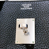 エルメス HERMES ショルダーバーキン □M刻印　(2009年製) ブラック/ シルバー金具 トリヨン レディース ショルダーバッグ