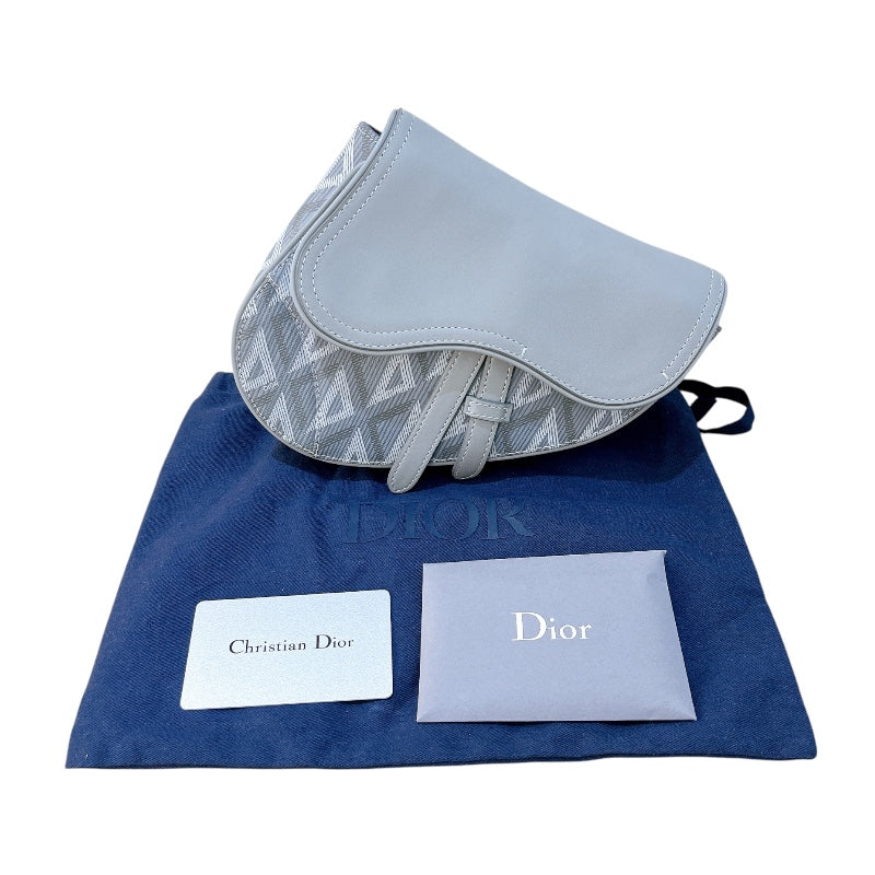 クリスチャン・ディオール Christian Dior サドルボディバッグ ライトグレー レザー レディース ボディバッグ