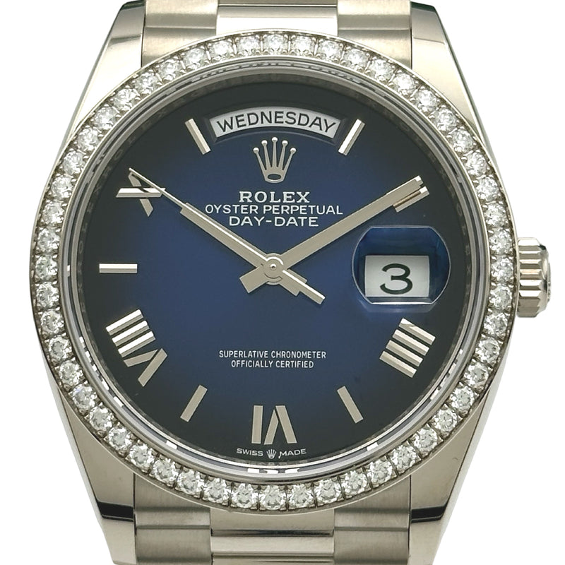 ロレックス ROLEX デイデイト36 128349RBR ブルーオンブレ ホワイトゴールド 自動巻き メンズ 腕時計 ロレックス ROLEX デイデイト36 128349RBR ブルーオンブレ ホワイト