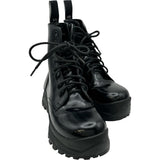 ステラ・マッカートニー STELLA McCARTNEY Trace ロゴレースアップブーツ 800303 ブラック レザー レディース ブーツ