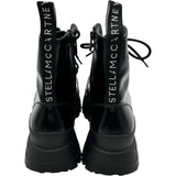 ステラ・マッカートニー STELLA McCARTNEY Trace ロゴレースアップブーツ 800303 ブラック レザー レディース ブーツ