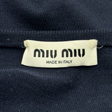 ミュウミュウ miu miu ワンポイントロゴ ボートネックニットセーター MMLA85 ネイビー ウール レディース セーター