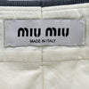 ミュウミュウ miu miu ロゴ刺繍チェックミニスカート MG1801 グレー ウール レディース ミニスカート