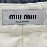 ミュウミュウ miu miu ロゴ刺繍チェックミニスカート MG1801 グレー ウール レディース ミニスカート