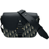 クリスチャン・ディオール Christian Dior サドルフラップ付スモールメッセンジャーバッグ 1ADP0049YKS ネイビー オブリーク/レザー メンズ ショルダーバッグ