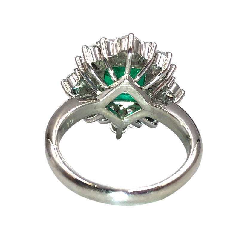 エメラルド　PT900 リング　　#8 エメラルド ダイヤ リング Pt900 エメラルド ジュエリー | 中古