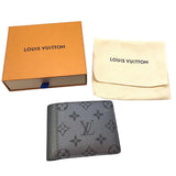 ルイ・ヴィトン LOUIS VUITTON ポルトフォイユ・ミュルティプル M30843 グレー カーフ タイガラマ メンズ 二つ折り財布