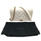 シャネル CHANEL ボーイシャネル チェーンウォレット AP1117 ホワイト ゴールド金具  キャビアスキン レディース ショルダーバッグ