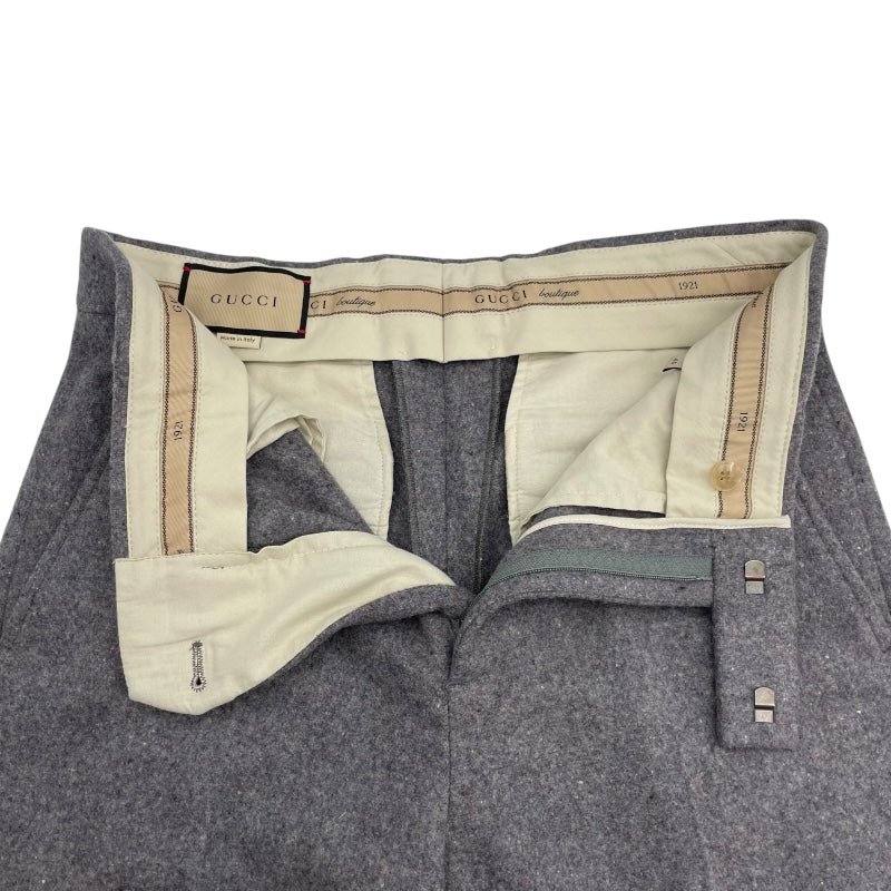 グッチ GUCCI メルトンウールカシミヤショートスラックスパンツ 729864 グレー ウール メンズ ショートパンツ