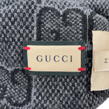 グッチ GUCCI GG ジャガード ニットキャップ 716585 グレー ネイビー ウール メンズ