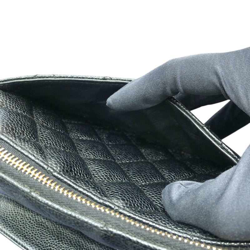 シャネル CHANEL マトラッセワンショルダー ブラック　ゴールド金具 キャビアスキン レディース ショルダーバッグ