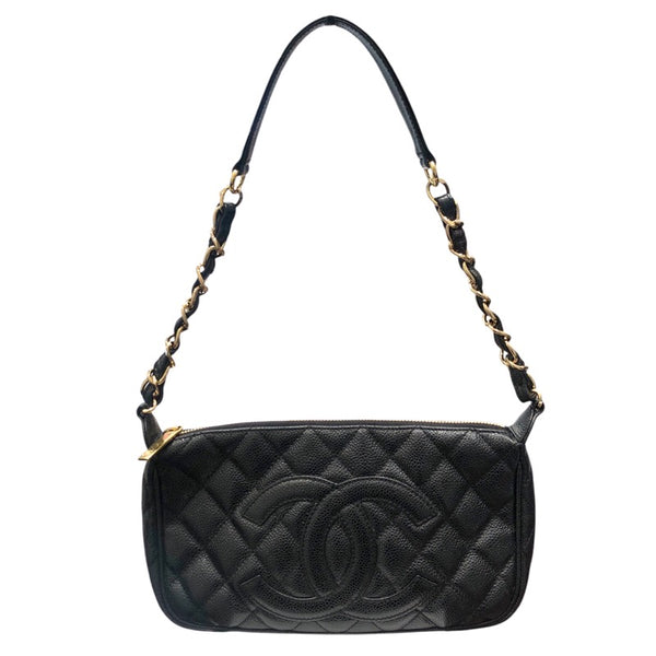 シャネル CHANEL マトラッセワンショルダー ブラック　ゴールド金具 キャビアスキン レディース ショルダーバッグ