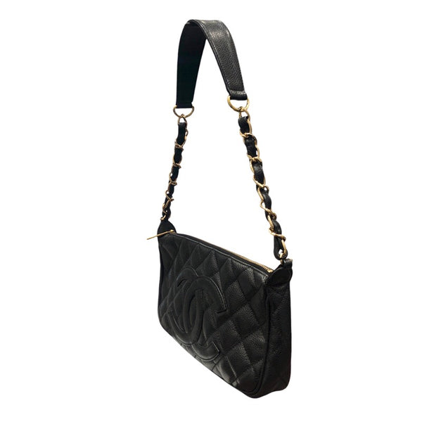 シャネル CHANEL マトラッセワンショルダー ブラック　ゴールド金具 キャビアスキン レディース ショルダーバッグ