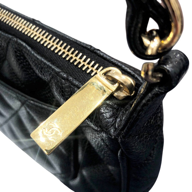 シャネル CHANEL マトラッセワンショルダー ブラック　ゴールド金具 キャビアスキン レディース ショルダーバッグ