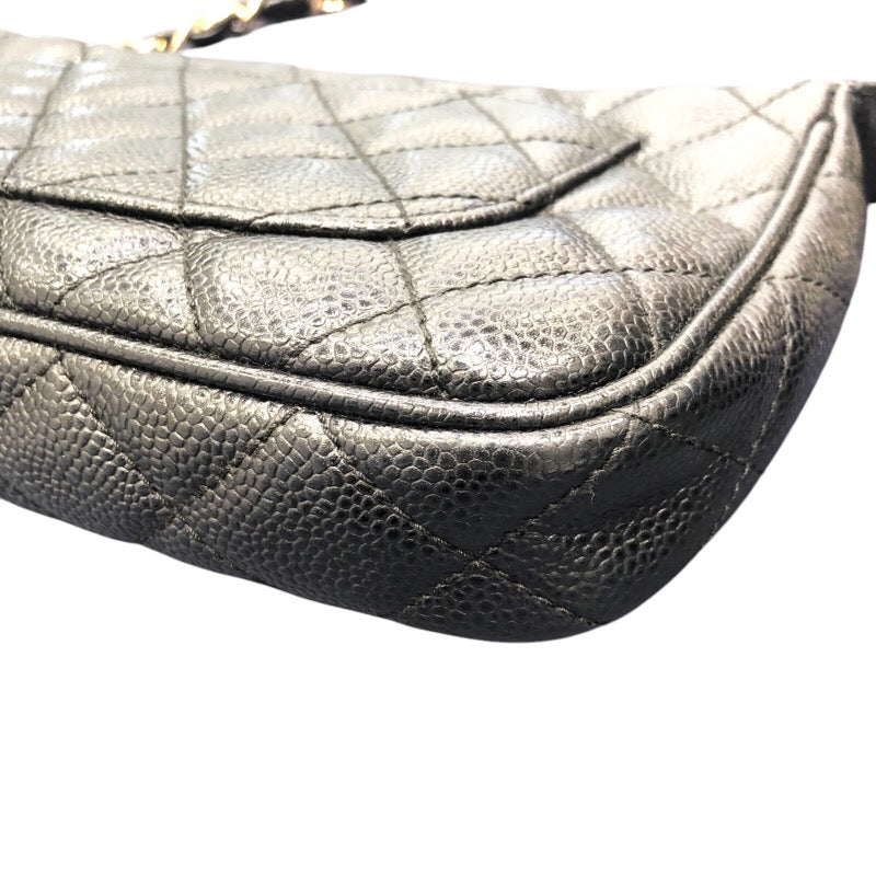 シャネル CHANEL マトラッセワンショルダー ブラック　ゴールド金具 キャビアスキン レディース ショルダーバッグ