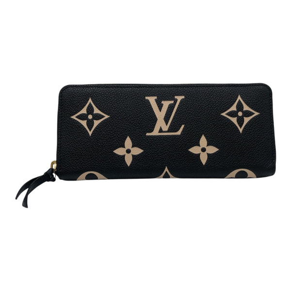 ルイ・ヴィトン LOUIS VUITTON ポルトフォイユ・クレマンス M82338 ブラック モノグラムアンプラントレザー レディース 長財布