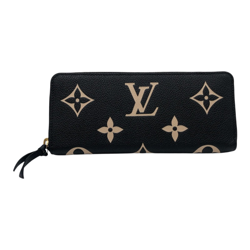 ルイ・ヴィトン LOUIS VUITTON ポルトフォイユ・クレマンス M82338 ブラック モノグラムアンプラントレザー レディース 長財布