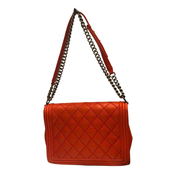 シャネル CHANEL ボーイシャネル30 A67087 レッド/シルバー金具 カーフレザー レディース ショルダーバッグ
