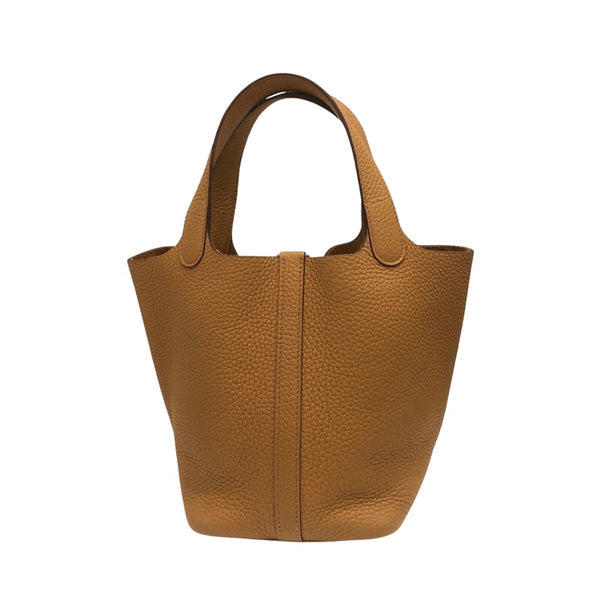 エルメス HERMES ピコタンロックPM ブラウン　SV金具 トリヨン レディース ハンドバッグ
