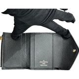 ルイ・ヴィトン LOUIS VUITTON ポルトフォイユ・ゾエ M62935 ブラック モノグラムアンプラント キッズ 三つ折り財布