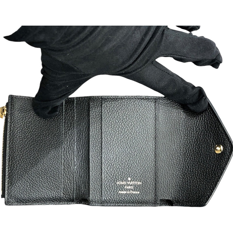 ルイ・ヴィトン LOUIS VUITTON ポルトフォイユ・ゾエ M62935 ブラック モノグラムアンプラント キッズ 三つ折り財布