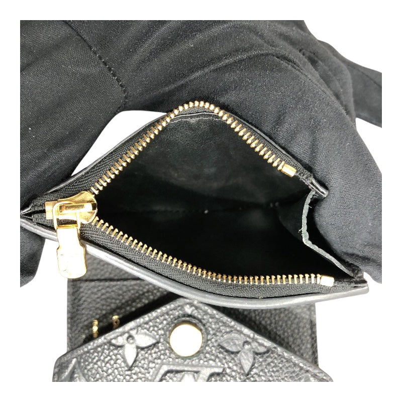 ルイ・ヴィトン LOUIS VUITTON ポルトフォイユ・ゾエ M62935 ブラック モノグラムアンプラント キッズ 三つ折り財布