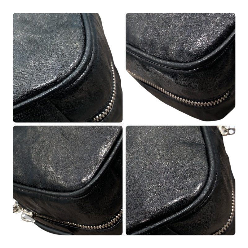 プラダ PRADA トライアングルロゴ 2WAY ハンドバッグ ブラック/SV金具 ナイロン ナッパレザー ユニセックス ハンドバッグ