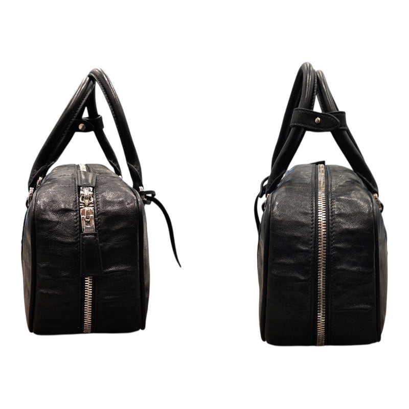 プラダ PRADA トライアングルロゴ 2WAY ハンドバッグ ブラック/SV金具 ナイロン ナッパレザー ユニセックス ハンドバッグ