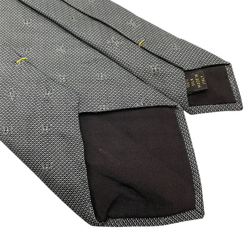 美品✨ルイヴィトンLouis Vuitton　シルクネクタイ　イタリア製グレイ系 ルイ・ヴィトン LOUIS VUITTON シルク ネクタイ グレー シルク100