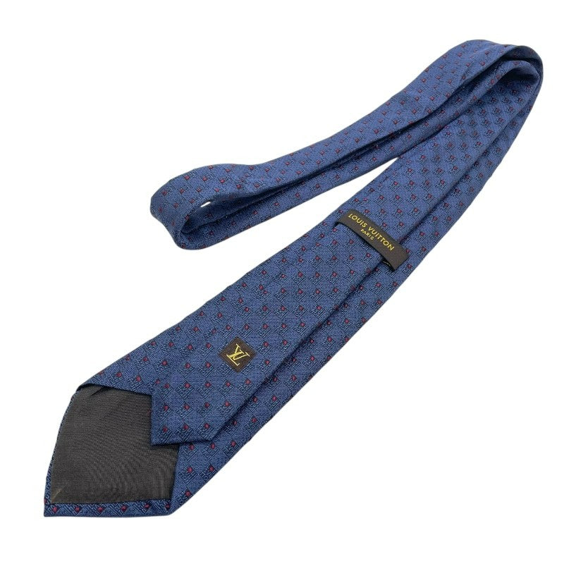 ルイ・ヴィトン LOUIS VUITTON ダミエ柄 シルクネクタイ ネイビー